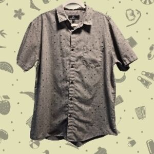 Molokai Surf Co. Men's XL Short Sleeve Button-Down - Geometric Print